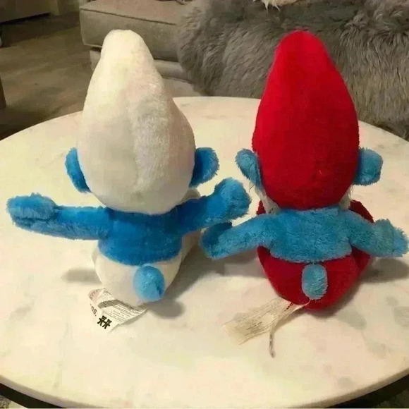 2 vintage Peyo 1979 Ganz Bros stuffed  smurfs. Incl Papa Smurf and regular smurf - Picture 6 of 8